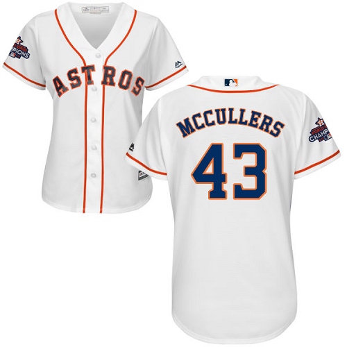 Astros #43 Lance McCullers White Home World Series Champions Women's Stitched MLB Jersey